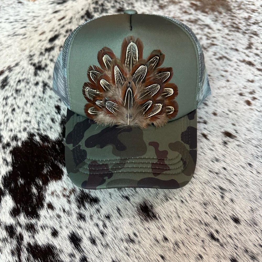 Feather trucker hat